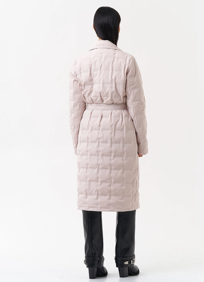 Женское утепленное пальто с английским воротником модель № 29898 в кредит