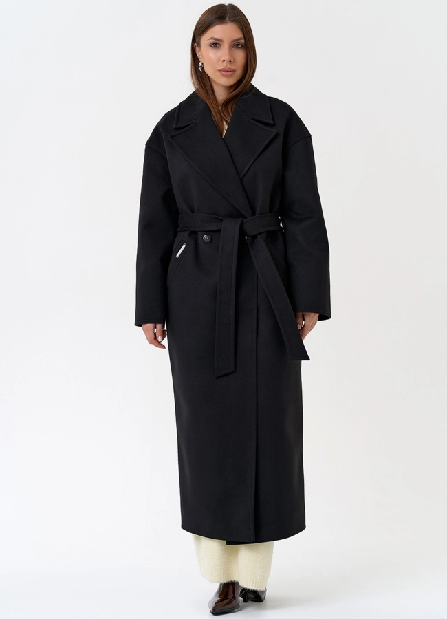 Женское длинное пальто с английским воротником модель № 31337 в рассрочку
