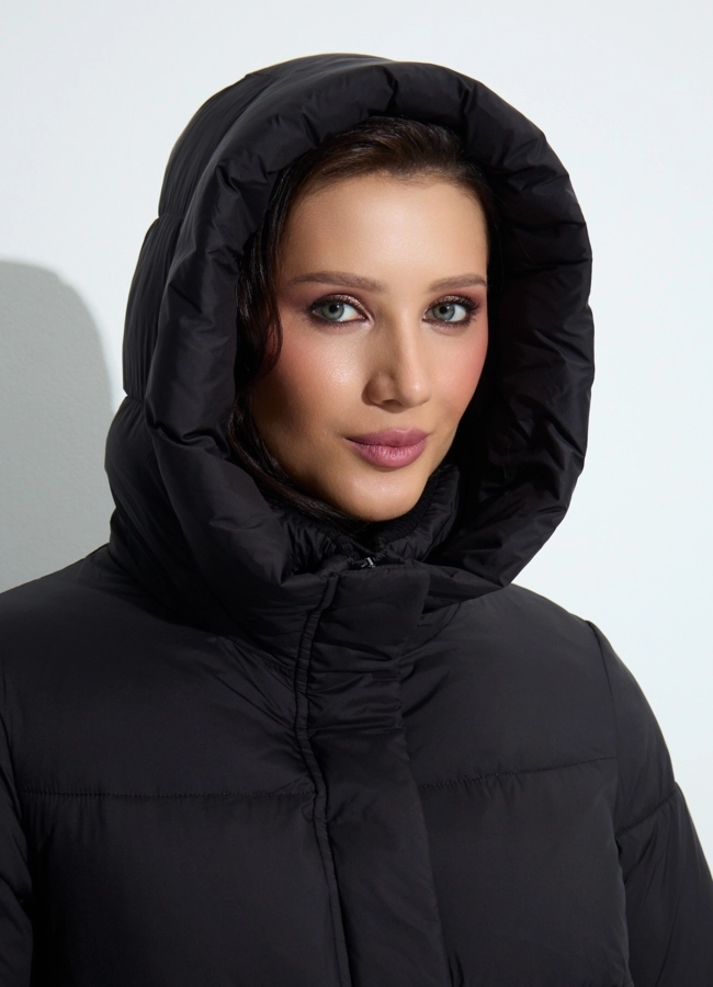 Женский пуховик с капюшоном модель № 33739 универмаг малина фото