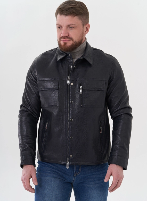 Мужская куртка "рубашка" из натуральной кожи