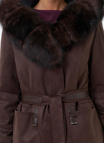 Женская куртка из эко замши фото