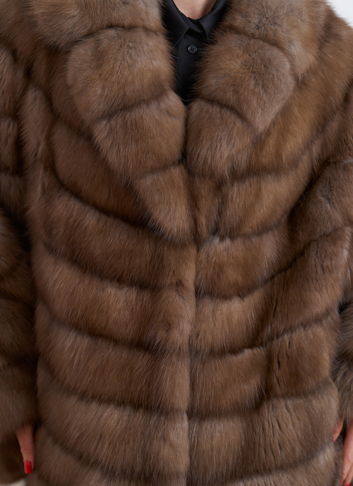 Шуба из куницы оверсайз