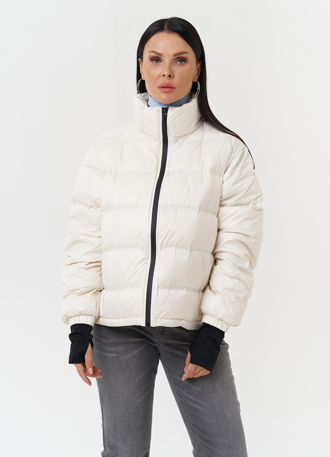 Двойная утепленная куртка с капюшоном модель № 28816 универмаг малина