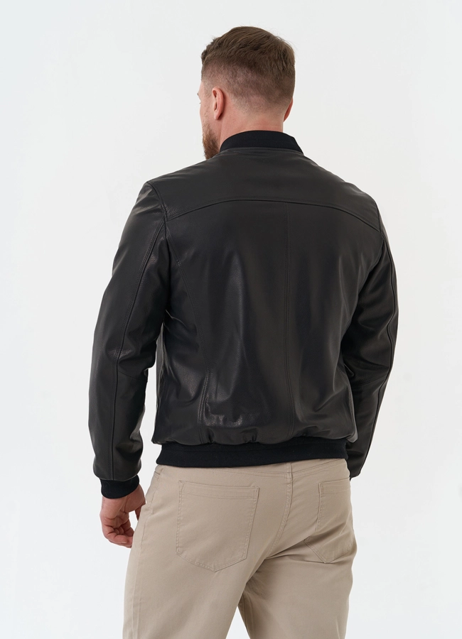 Мужская куртка бомбер из натуральной кожи модель № 24484 в кредит