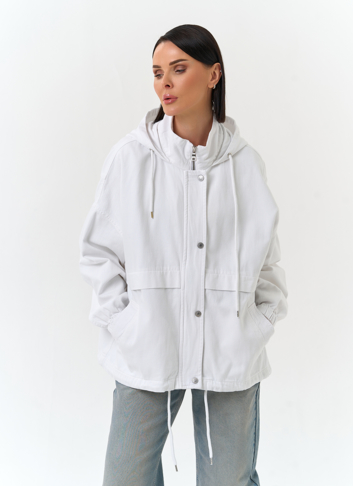 Женская джинсовая куртка с капюшоном