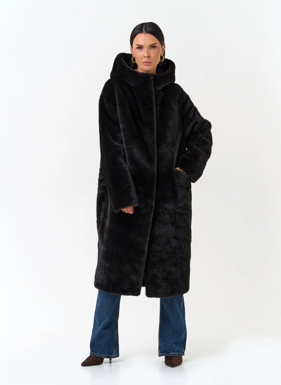 Женская шуба из эко меха фото