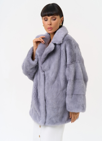 Куртка из меха норки с английским воротником