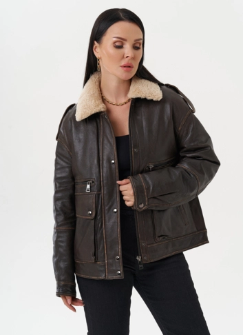Кожаная куртка-пилот 