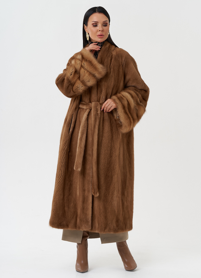 Женская шуба из скандинавской норки модель № 31204 универмаг малина